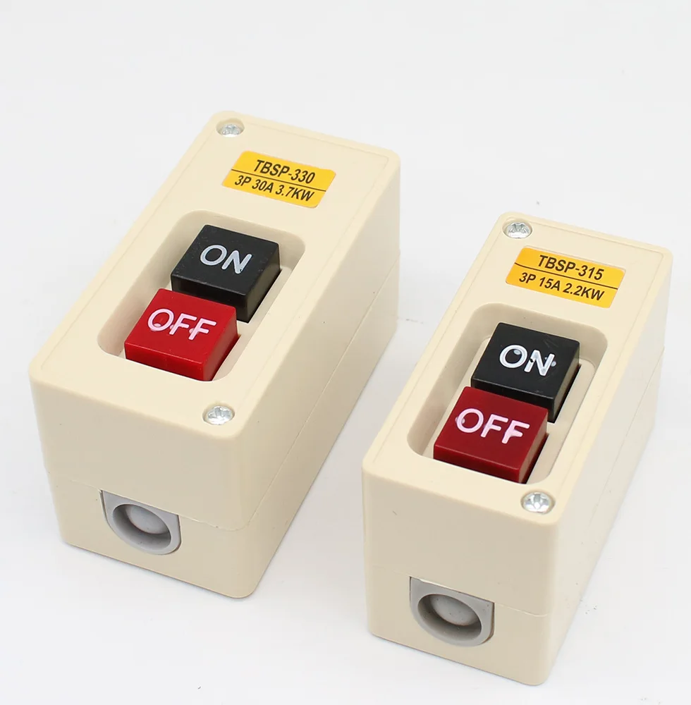 TBSP-315 2.2Kw 15A  / TBSP-330 30A 3.7KW Power ON/OFF Push Button Switch 3 Phase For Textile Machinery