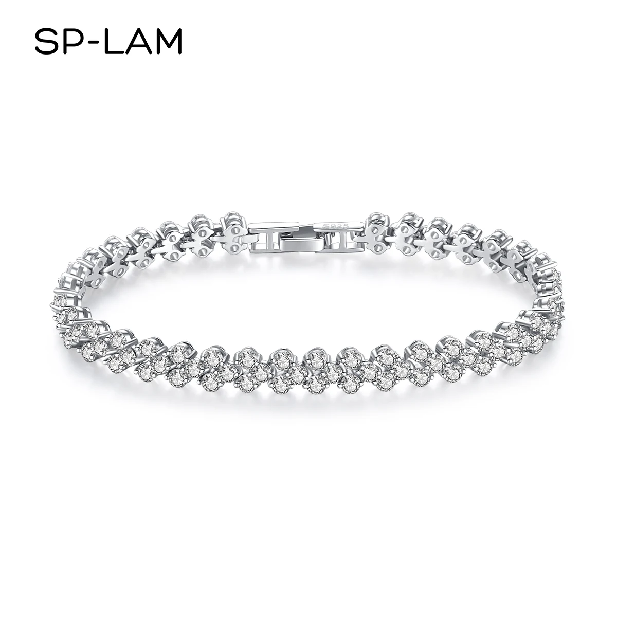 

925 Sterling Silver Bracelet for Women Luxury Moissanite Prong Setting Heart Roman Romantic Party Charm Bangles Anniversary