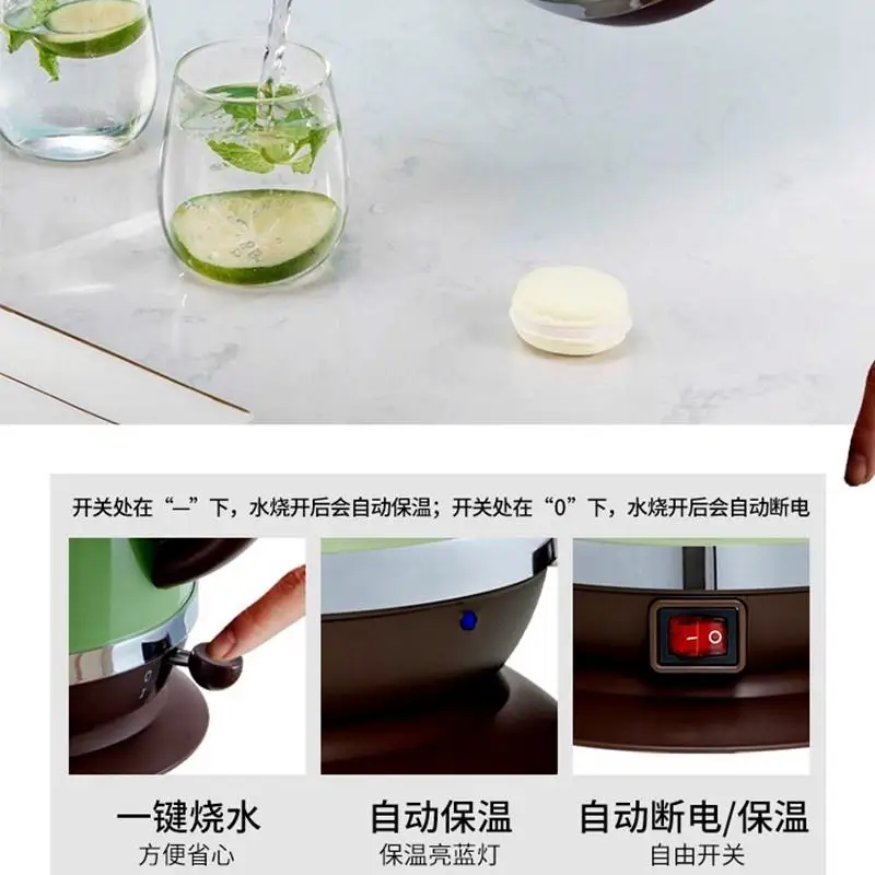 110V Stainless Steel Electric Kettle Fast Boiling Insulated Thermostatic Tea Pot for Home USA