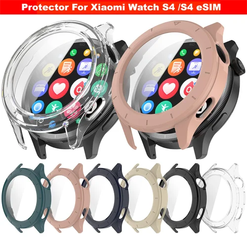 Carcasa de vidrio templado para Xiaomi Watch S4, correa de reloj inteligente, protector de pantalla para Xiaomi Watch S4 eSIM, accesorios de cubierta