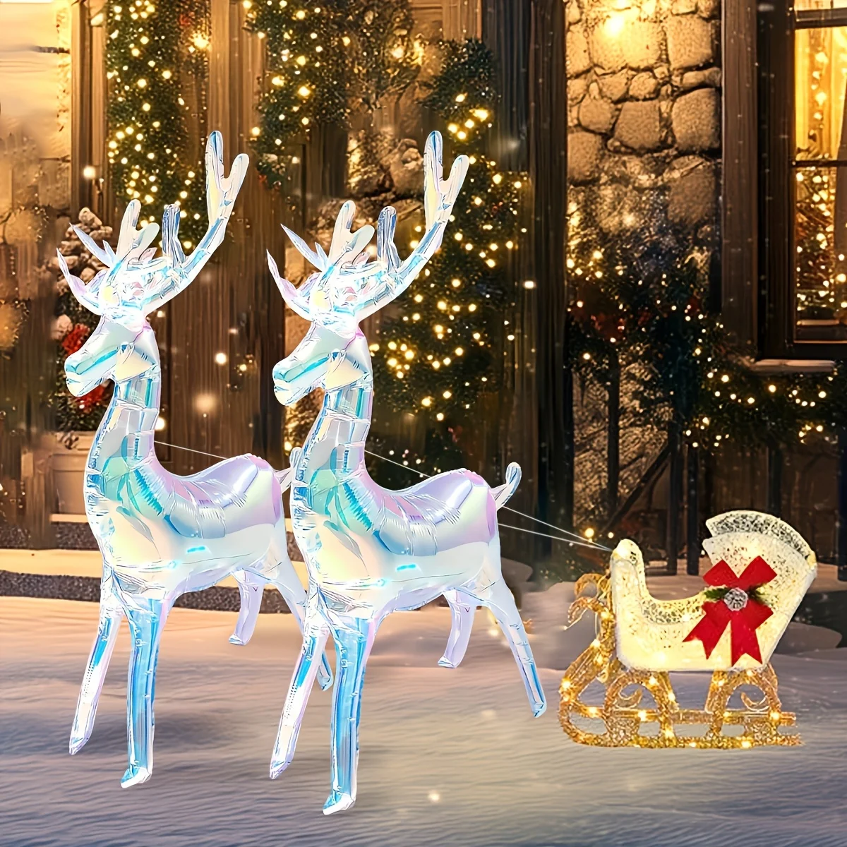 Traumhafte und Wunderschöne Farbige Hirsch-Aluminiumballons Eignen Sich als Dekoration für Weihnachts- und Geburtstagsfeiern – Detail 7