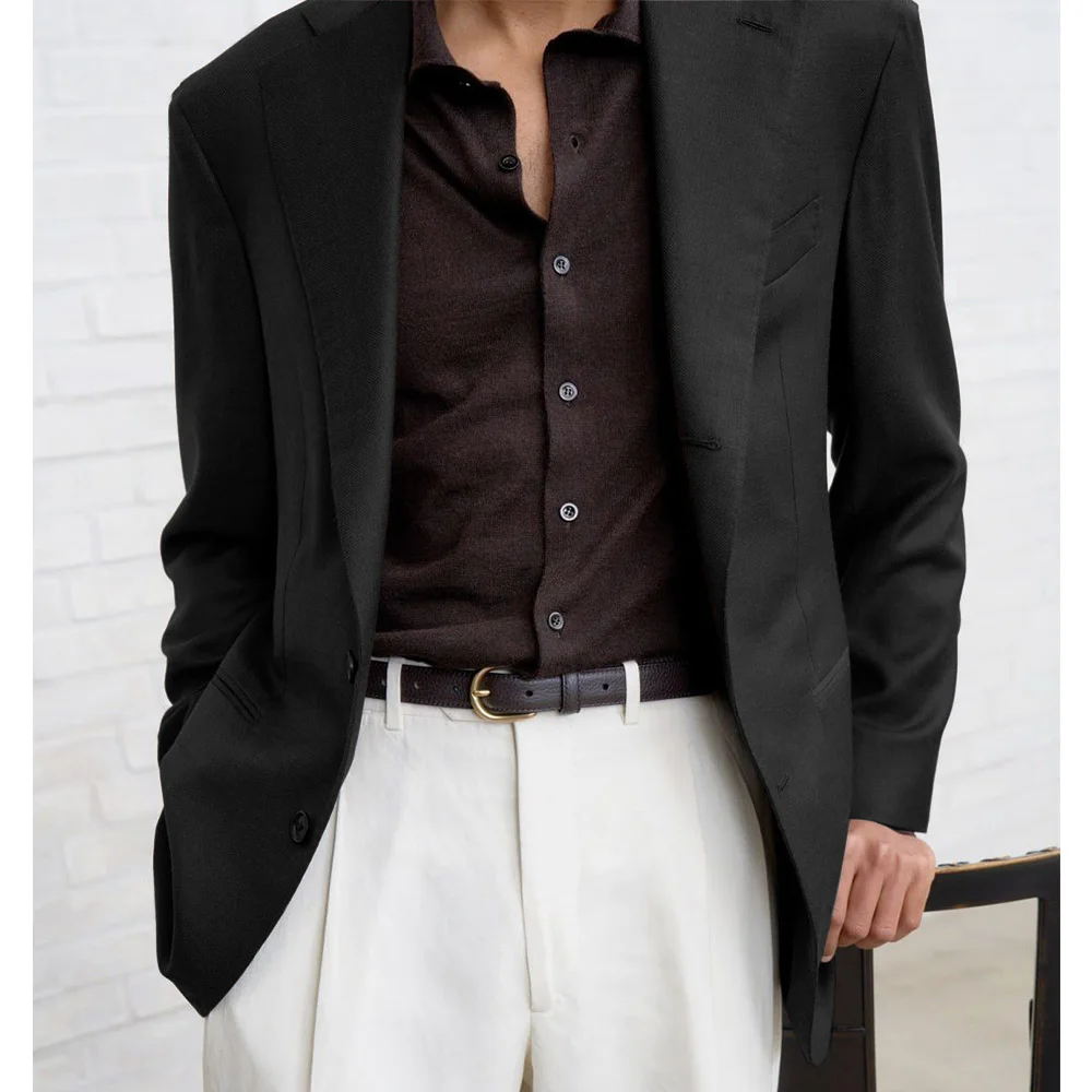 Men Suit Jacket Single Breasted Slim Fit Casual Stylish Tapered Waist Comfortable Elegant Blazer Business Formal Office Wear Men