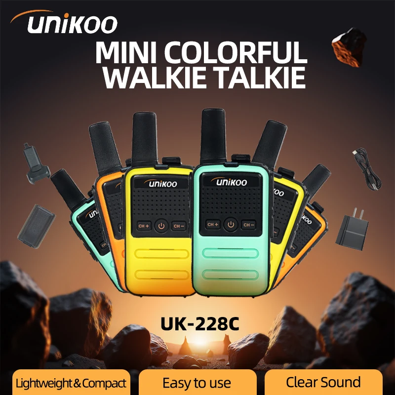 

UNIKOO UK228C 6 PCS Mini Multicolored series Walkie Talkie Portable Handheld Wireless Set Two Way Radio Communication Equipment