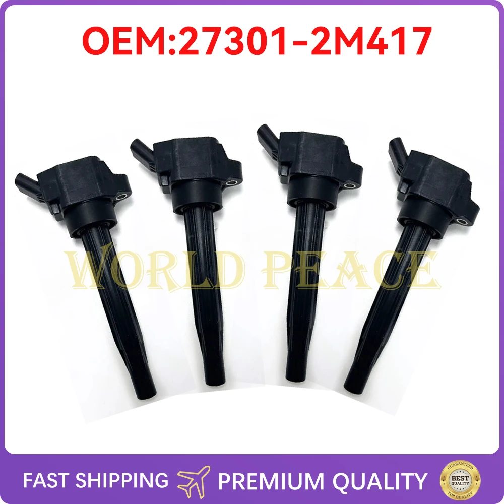 

4Pcs Ignition Coils Genuine 27301-2M417 for 2021-2023 Hyundai Santa Fe Kia Sportage 1.6L Turbo 273012M417