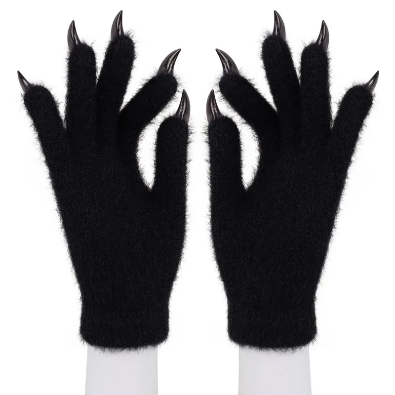 Animal Claw Gloves Silicone Meat Pad Short Five Finger Gloves Epoxy Nails Comic Exhibition cos Ghost Claw Realistic Props