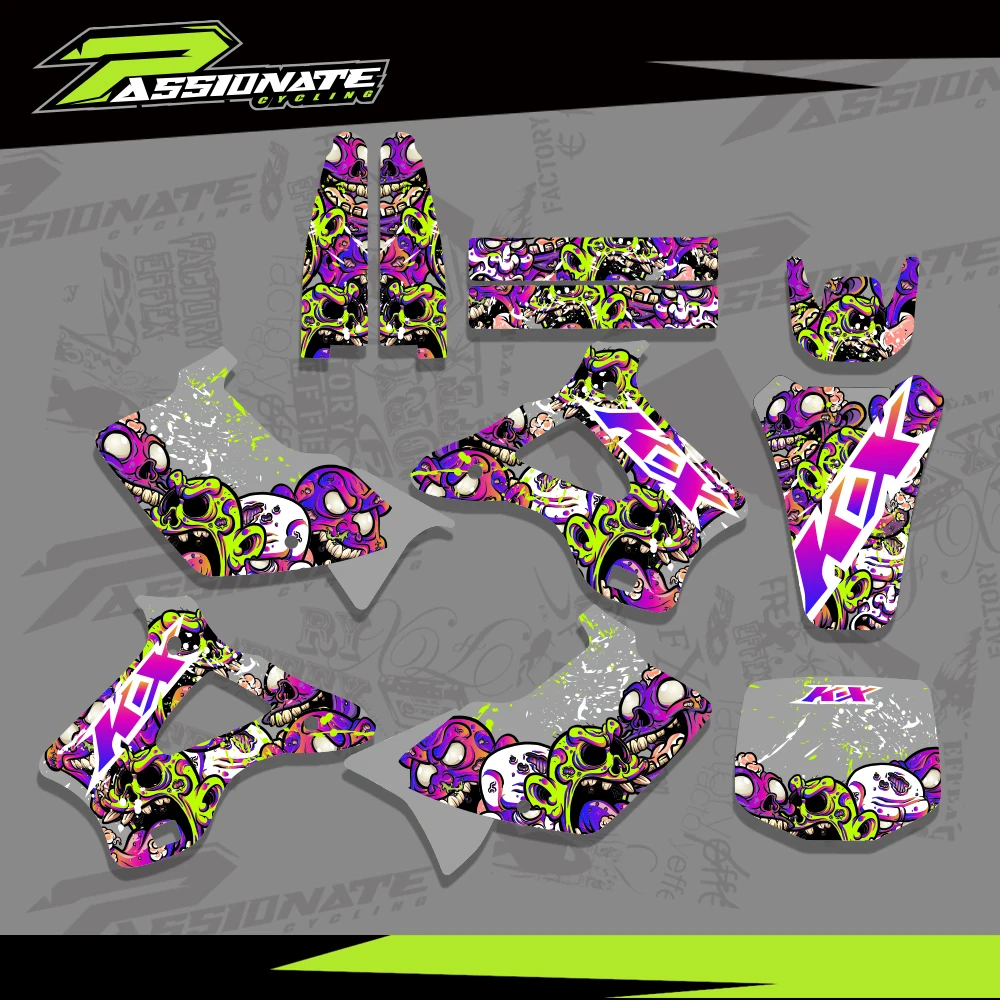 Graphics Background Decal Stickers For KAWASAKI KX125 KX250 KX 125 250 1994 1995 1996 1997 1998 Motorcycle Protect Sticker Kit