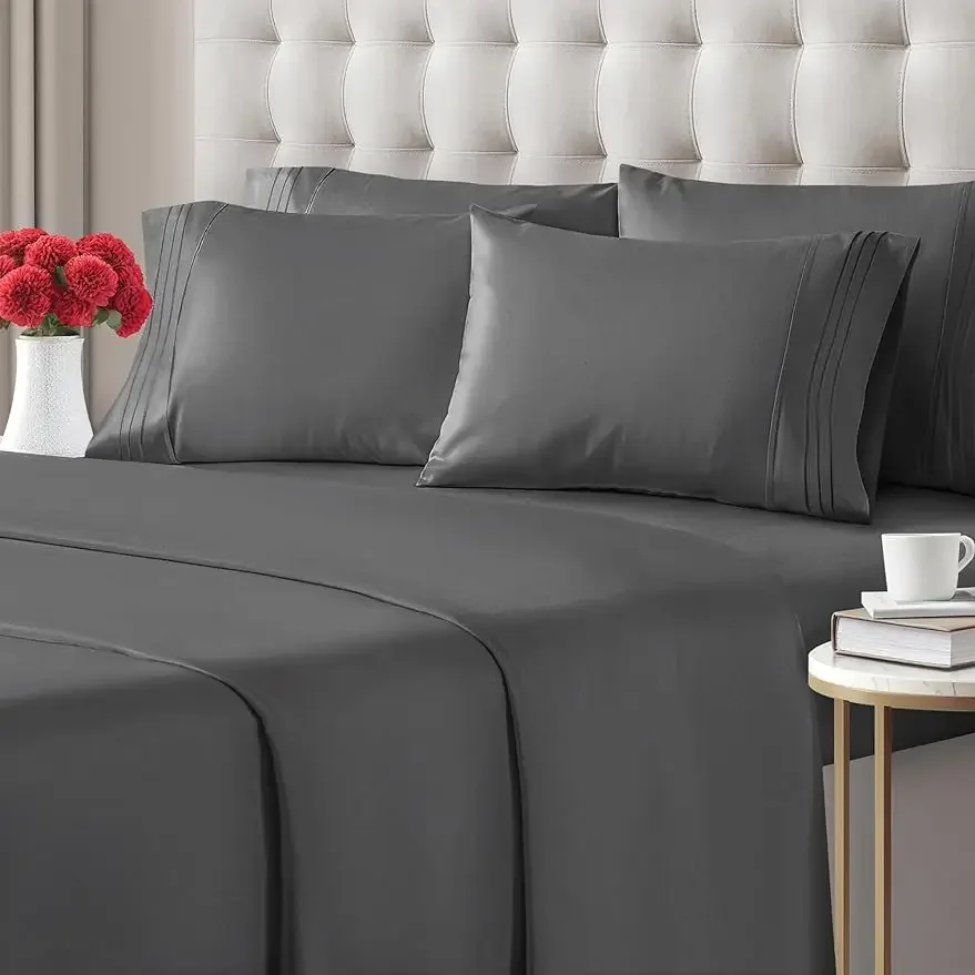 King 6 Piece Sheet Set - Breathable & Cooling Bed Sheets - Hotel Luxury Bed Sheets for Women, Men, Kids & Teens - Bedding