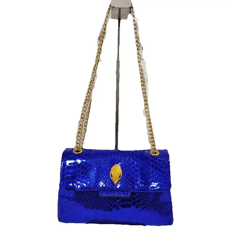 Nuovo stile serpentina modello lucido borsa a specchio colori vivaci aquila metallo sulla patta anteriore borsa da donna borsa a tracolla a tracolla