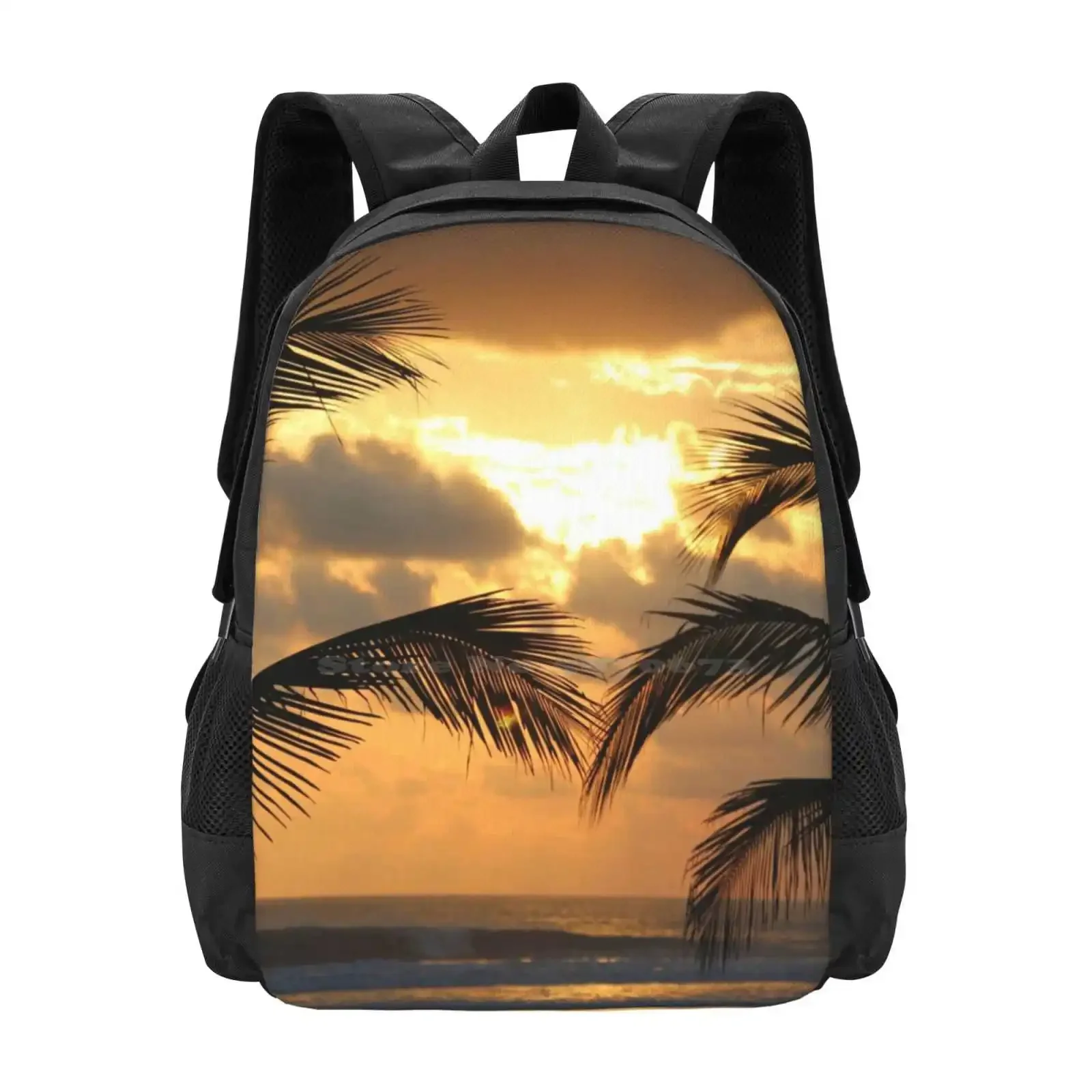 بورا فيدا بيتش رائجة البيع حقيبة مدرسية على ظهره حقائب عصرية للشاطئ غروب الشمس أشجار النخيل ريكا بورا فيدا بالو سيكو أمريكا الوسطى