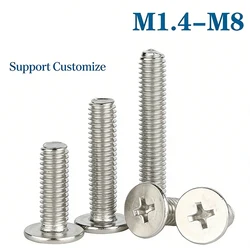 M1.4 M1.6 M2 M2.5- M8 304 Stainless Steel CM Cross Phillips Ultra Thin Super Low Flat Wafer Head Screw Bolt Support Customize