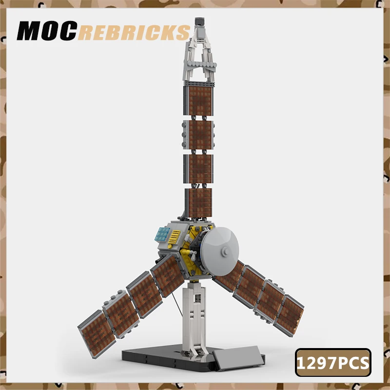 MOC Building Blocks Juno Space Cosmic Detector Jupiter Polar Orbiter Probe Explore Vehicle Rocket Bricks Toys Kids Gifts