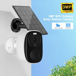 3MP Wireless Security Wifi Camera Outdoor Solar Battery Camera PIR Spotlight Security Solar Camera Security Protection