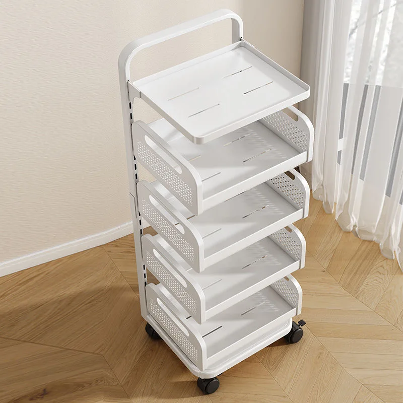 Multi-layer Rotating Kitchen Storage Shelf 360 Degree Vegetable Fruit Basket Rack Rolling