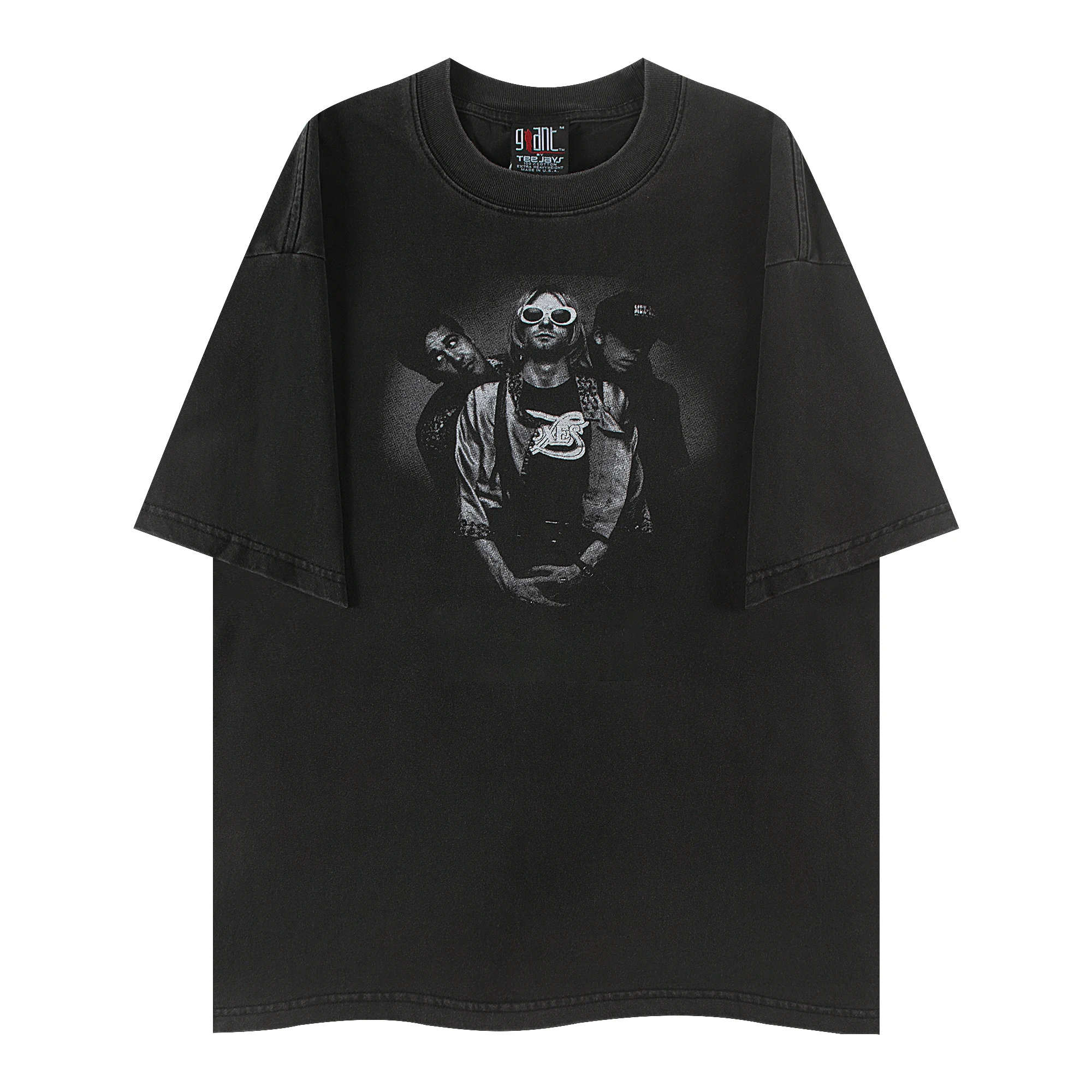 

NIR Rock Band винтажная футболка с портретным принтом High-Street 300G, высокое качество хлопка, повседневные топы большого размера для мужчин