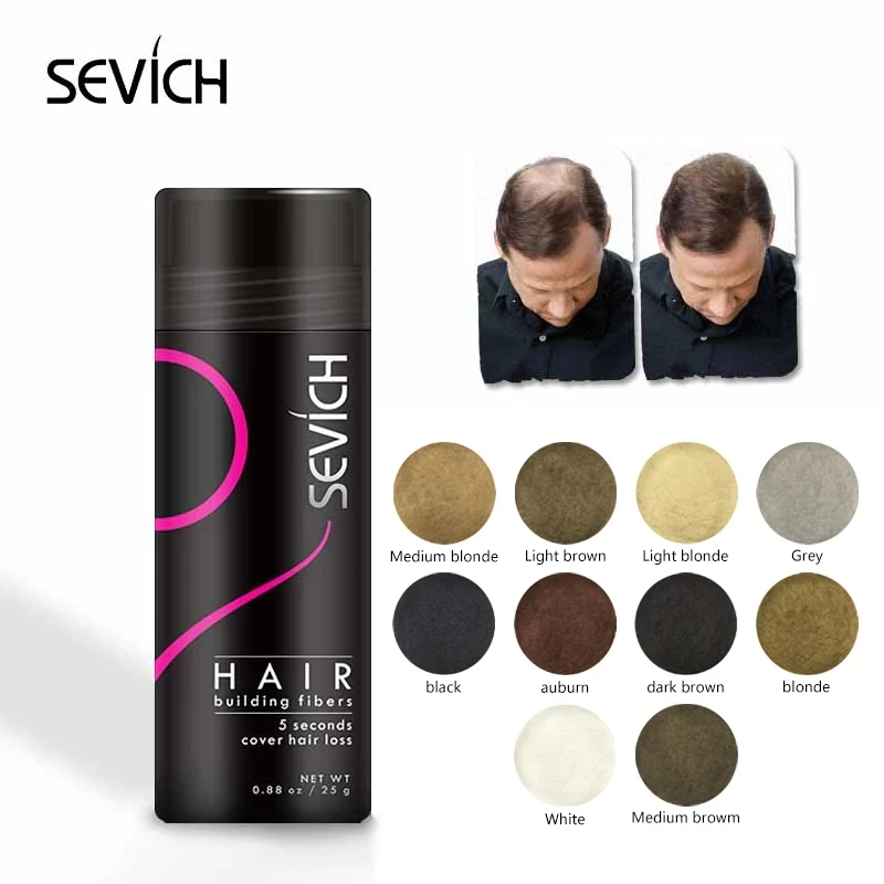 Sevich 10 kolor włókna włosów 3g/25g keratyny natychmiastowy Salon włosów w proszku włosy włókno budowlane aplikator Spray anty utrata włosów produkt