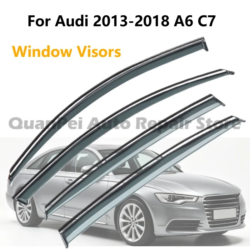 Wear Resistant Rain Guards For Audi 2013-2018 A6 C7 Fine Match Practical Auto Window Protective Parts