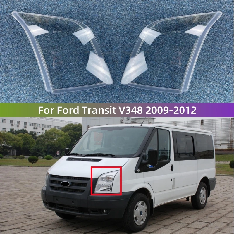 

Для Ford Transit V348 2009 2010 2011 2012, аксессуары для автомобиля, прозрачный материал ПК, стеклянный корпус фары