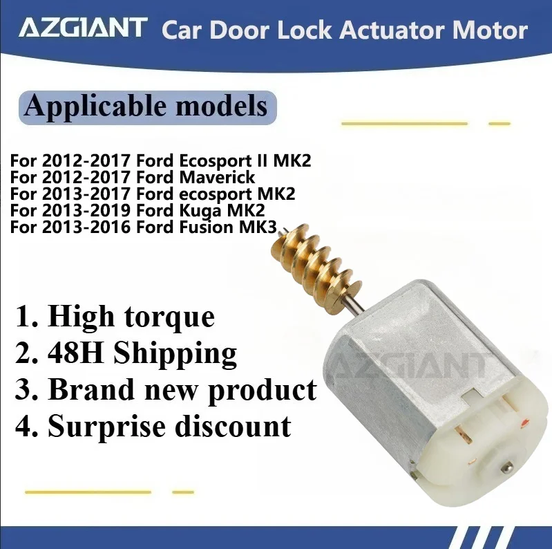 

AZGIANT Car door lock motor for Ford Ecosport II MK2/Maverick/ecosport MK2/Kuga MK2/Fusion MK3 car accessories Carbon Brush 12V