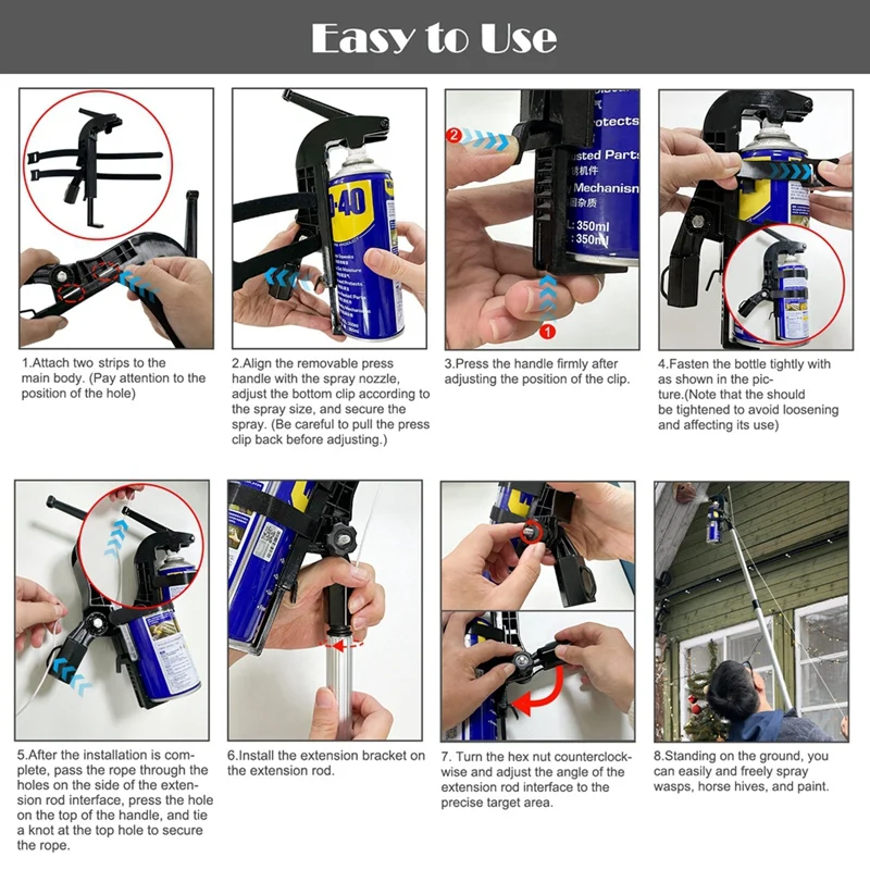 ABAE-ปรับ Sprayer Bracket อะแดปเตอร์ Wasp Nest สเปรย์สามารถ Extension Sprayer Extension Parts