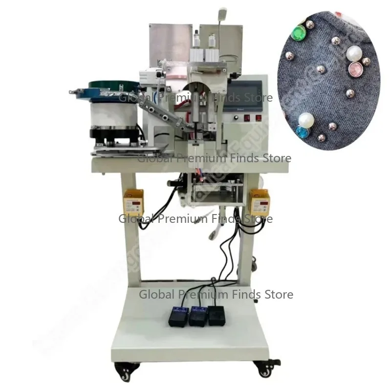 Garment & Bag Decoration Machine | Semi-Auto Setting Attacher for Pearl & Nail Riveting (Manual Beading Function)