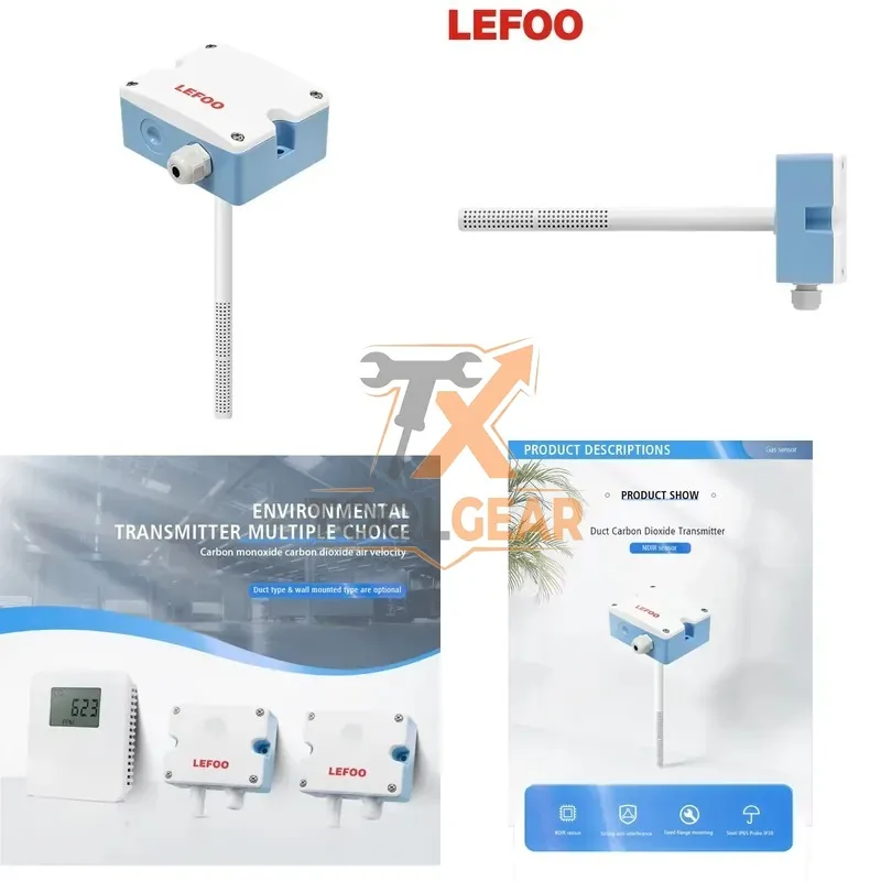 2026hotsale* LEFOO Ducted Type IP65 4-20ma Output Carbon Dioxide Detector Sensor Co2 Sensor Co2 Monitoring Transmitter