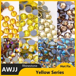 SS6-SS30 Yellow Series Color Better DMC Hot Fix Rhinestones,Glass Strass Hotfix Iron On Rhinestones Sewing & Fabric Decorations