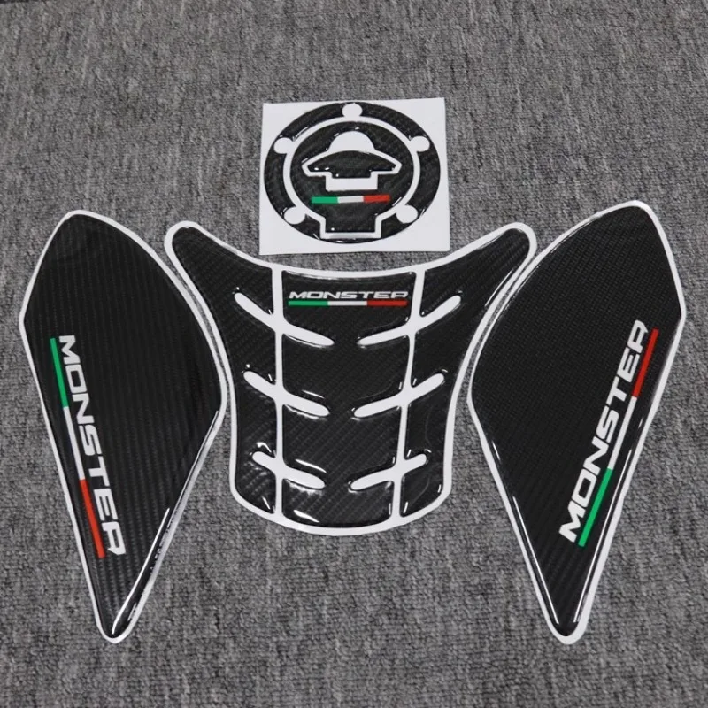 For Ducati Monster 797 821 1200 EVO Motorcycle Fuel Tank Stickers Carbon Fibre Decals Anti-skid Protection Sticker Accessories