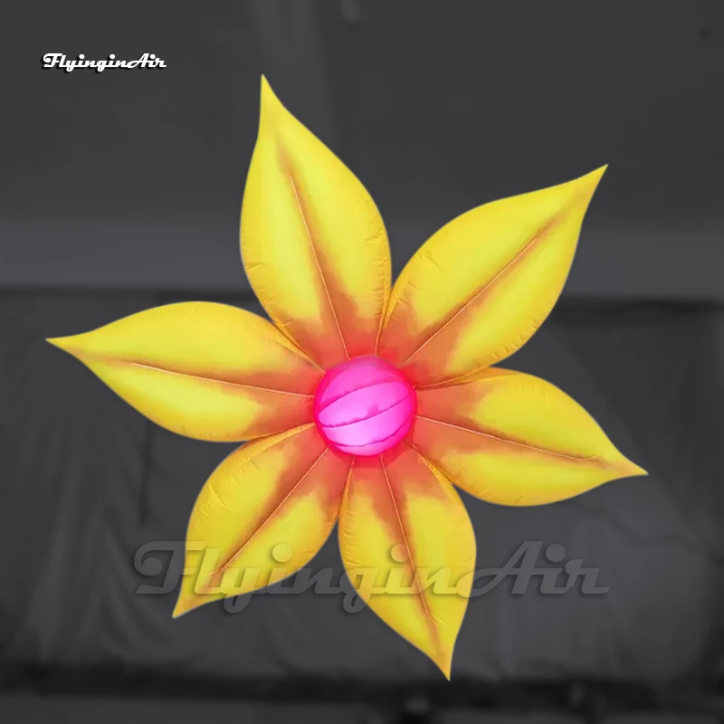 Attractive Hanging Large Illuminated Inflatable Flower Light Artificial Flowers For Concert Stage Decoration