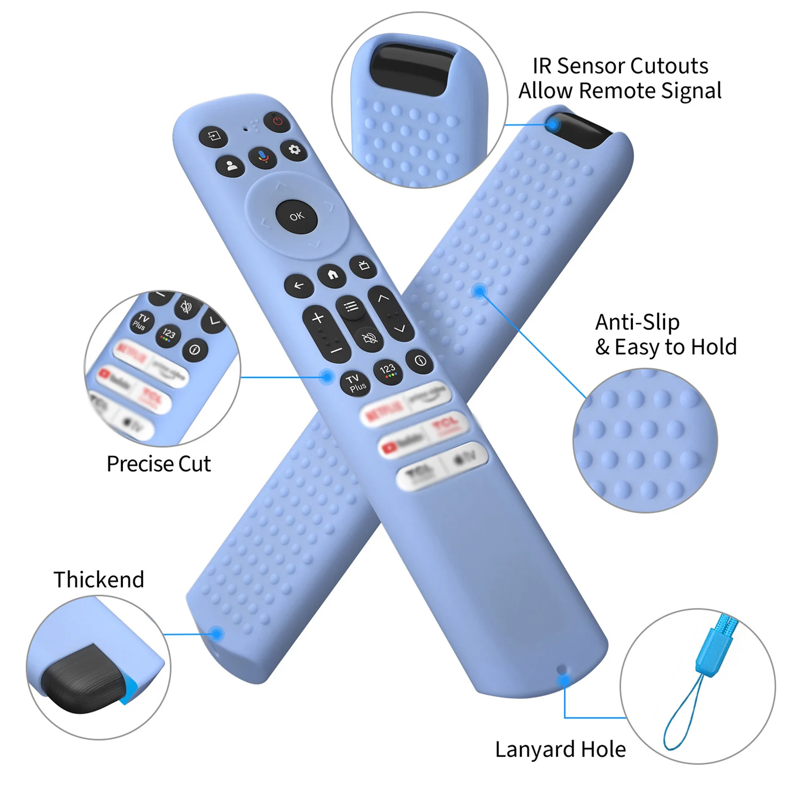 Silicone TV Remote Case for Smart TV TCL Control Case RC813 RC923 FMB3/RC902V FMR1 FMR4 FMR5 TVs Remote Protection Cover