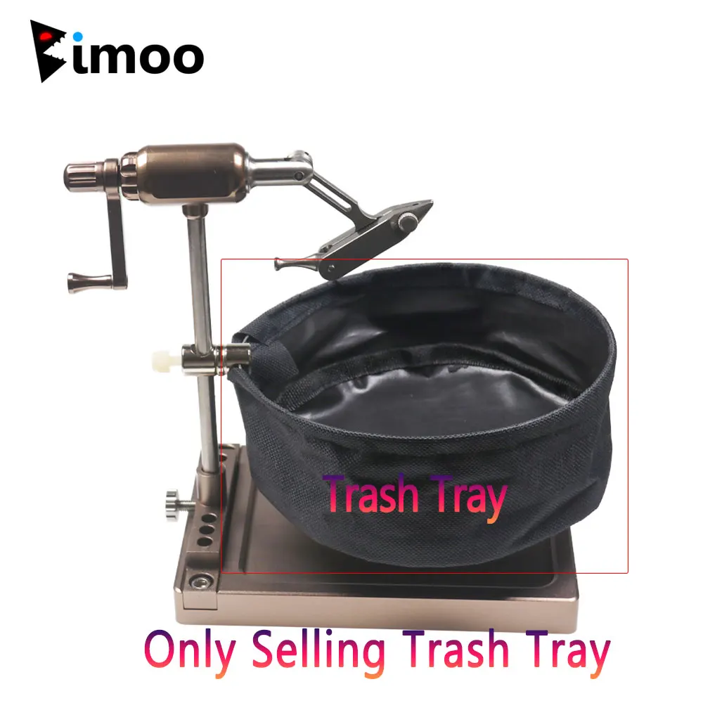 Bimoo 1PC Nylon Coating Trash Tray For Fly Tying Vise Fly Fishing Waste Basket Fly Tying Tools Trash Holder Bag Fishing Tackle