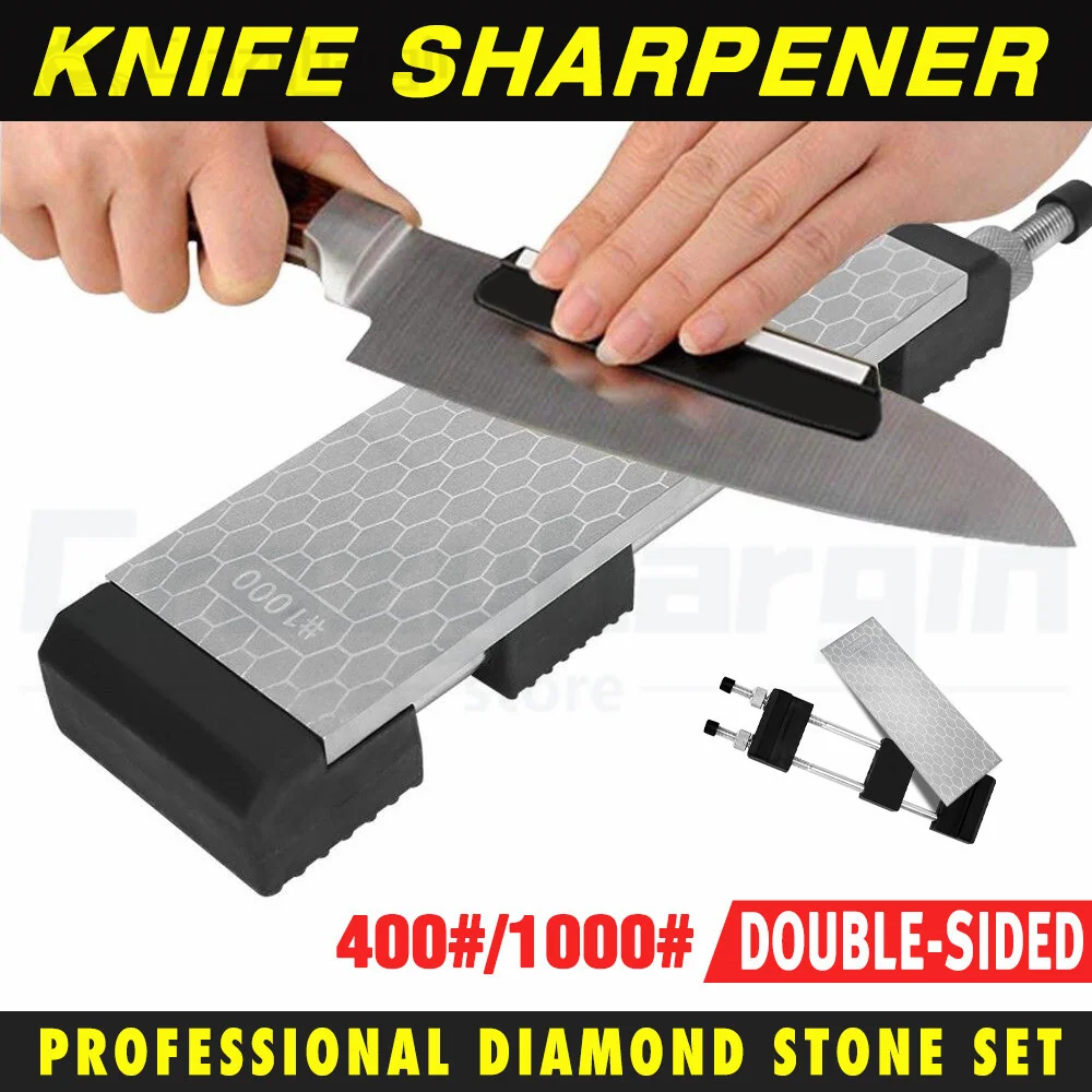 

Double Sided Diamond Sharpening Stone Grind Kitchen Knife Sharpener Whetstone