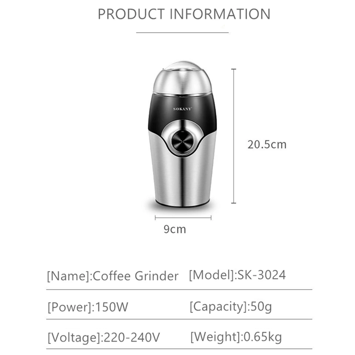 Mini Electric Coffee Grinder One-Touch Cafe Grass Nuts Herbs Grains Pepper Spice Mill Coffee Beans Grinder Machine Powerful 150W