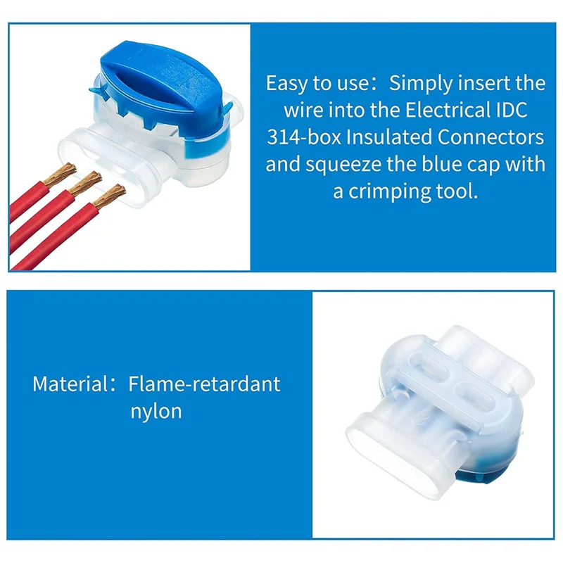 

3 Way Wire Connectors Locks Wire Connectors Electrical 314-Box Wire Connectors Self-Stripping Pigtail Connectors-AA70