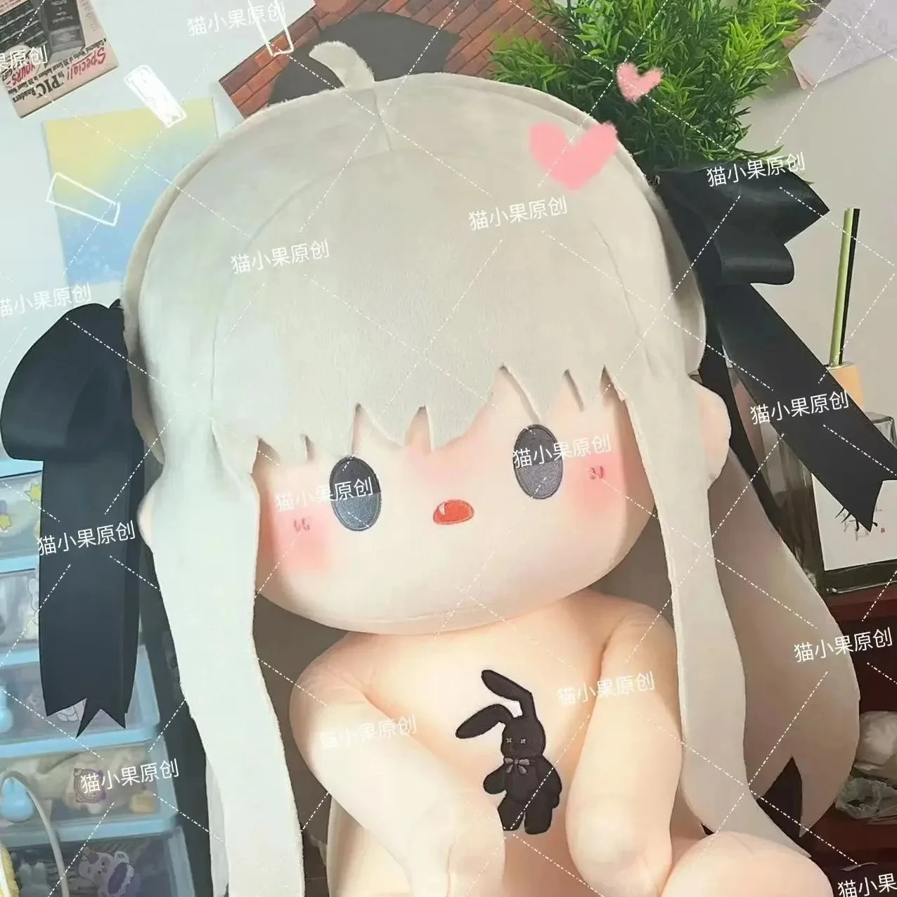 Anime Role Girl Kasugano Sora 40CM Soft Plush Doll Body Dress Up Stuffed Toy Sitting Posture Pillow Adorable Birthday Gift