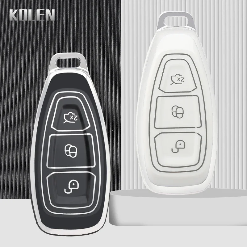 NEW TPU Car Remote Smart Key Case Cover Shell Fob For Ford Focus 3 4 ST Mondeo MK3 MK4 Fiesta Fusion Kuga 2013 2014 2015 2017