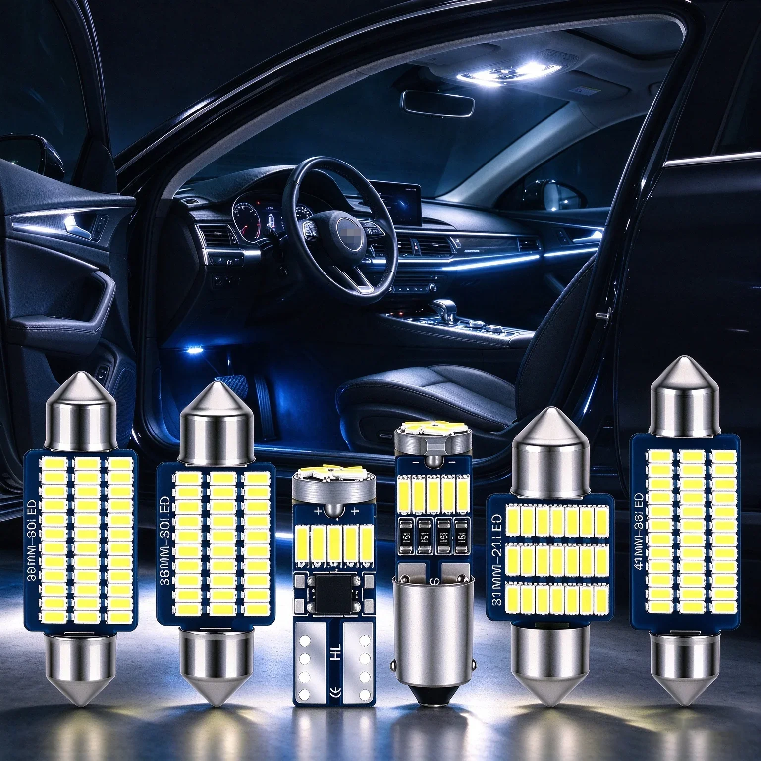 High-Quality LED Interior Dome Map Trunk Light Vehicle Lamp Kit w5w led Canbus Car Accessories t10 led