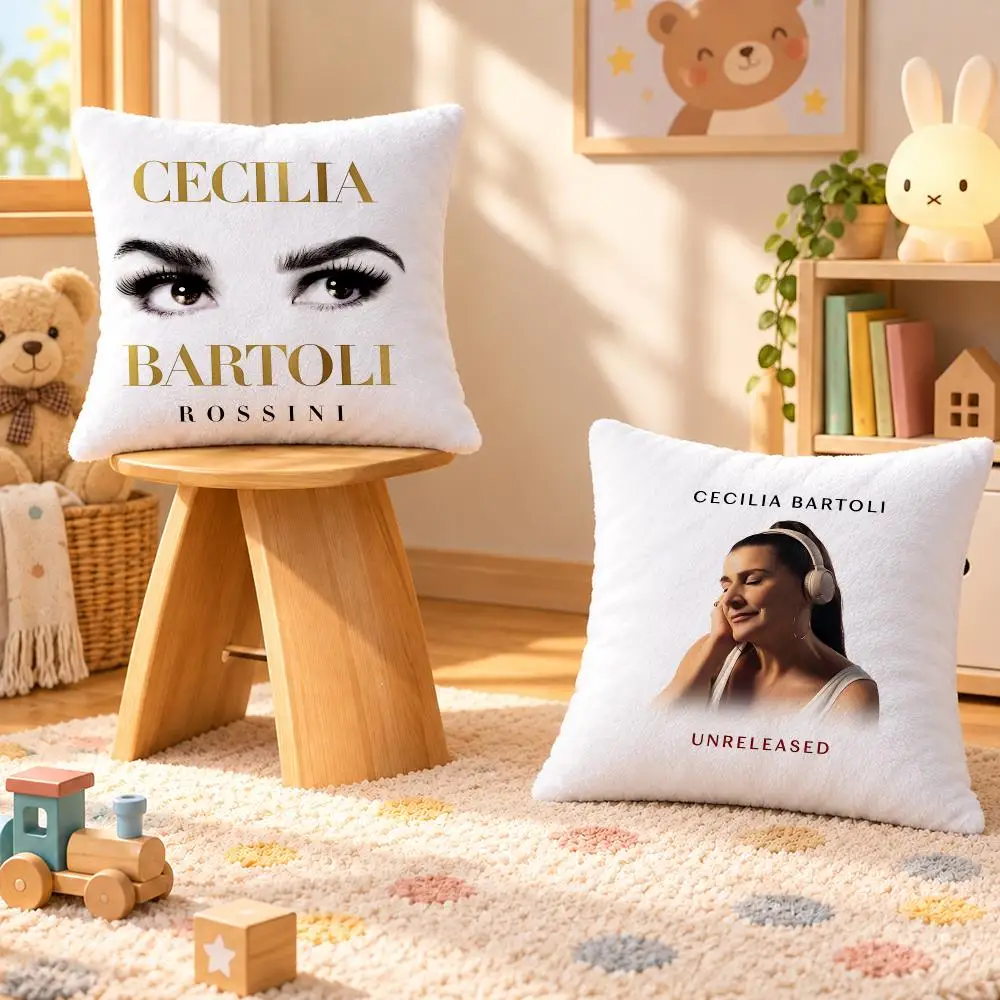 Singer Cecilia Bartoli Opera Star Cushion Cover Personalized Decorative Living Room Home Sofa Bedroom Office Car Decor