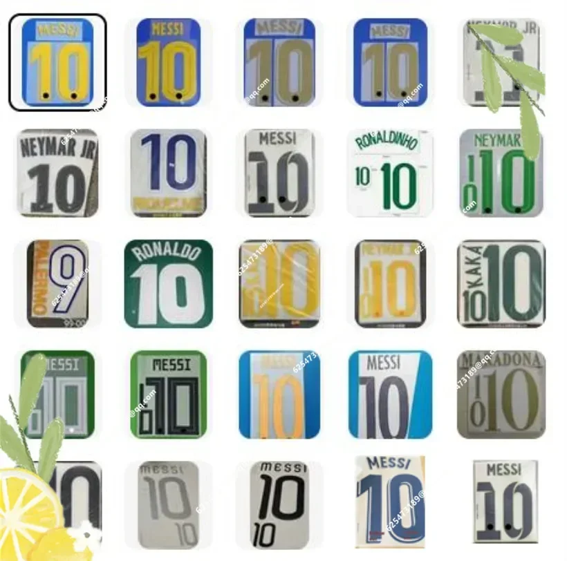 Super A customized name number 10# font print, Hot stamping patches badges