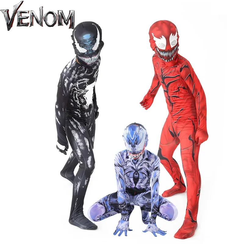 Venom: The Last Dance Superheros Cosplay Costumes New Marvel Venom Costume Kids Suit Jumpsuit Boys Symbiote Spidermancostumes