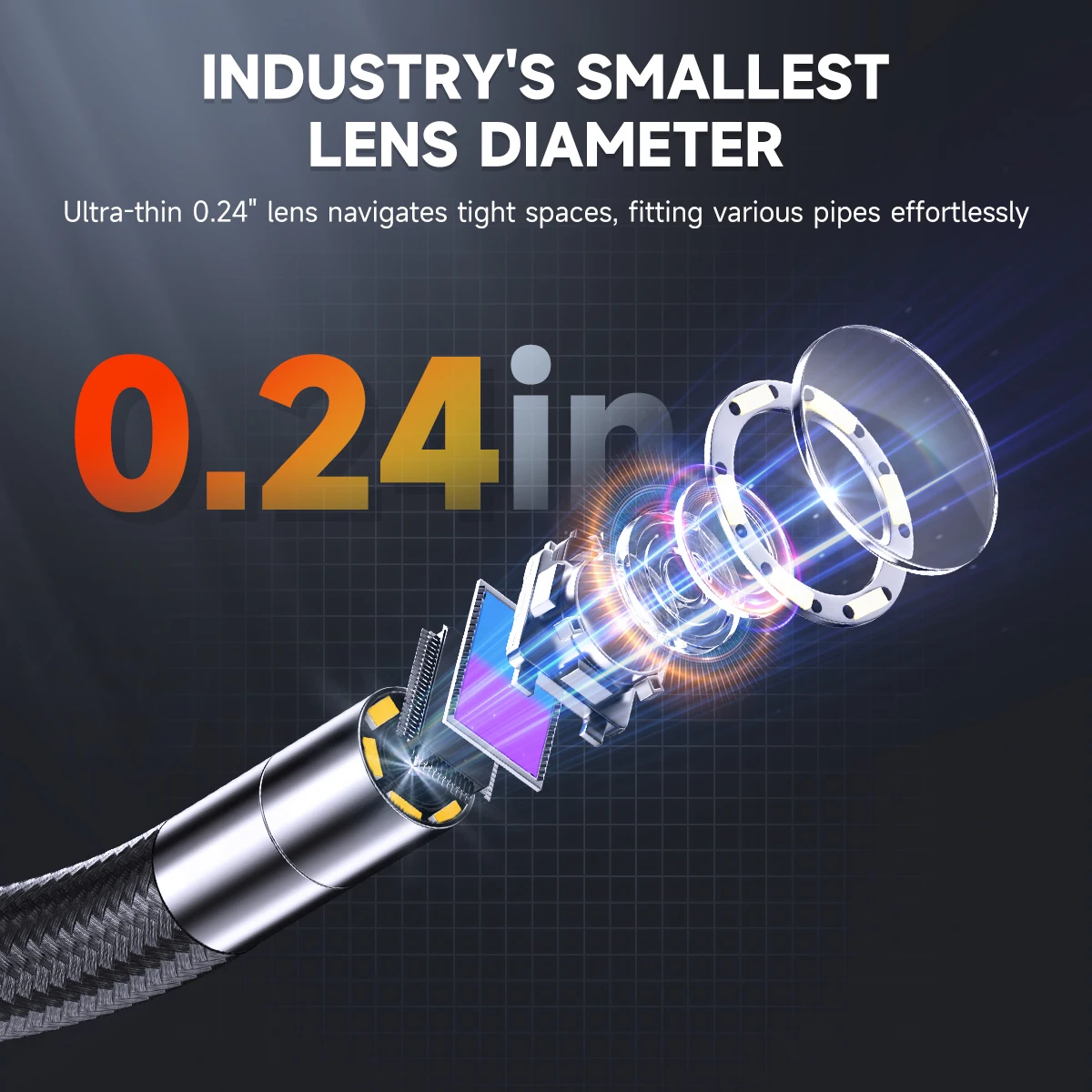 Cámara endoscópica Industrial 6,2mm IP67 lente automotriz herramientas de inspección de alcantarillado HD1080P boroscopio de inspección ANCEL AN301