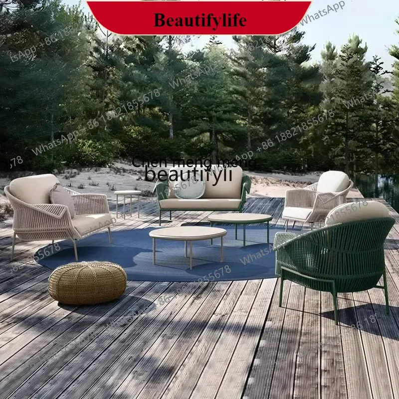 G153 Outdoor sofa courtyard real estate terrace Nordic outdoor rattan table and chair furniture combination