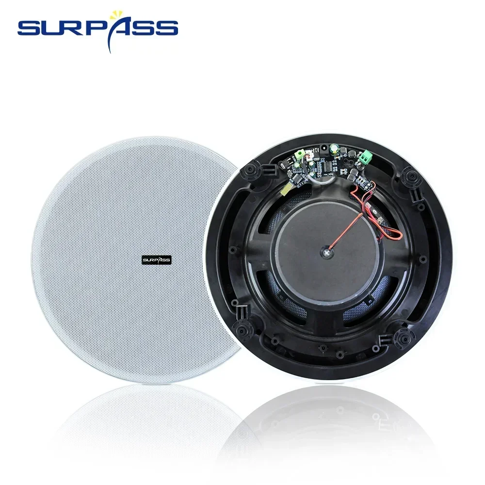 50W 8'' Ceiling Bluetooth Speaker Built in Class D Amplifier in Ceiling  Speakers System Active Recessed Audio Speaker for Hotel