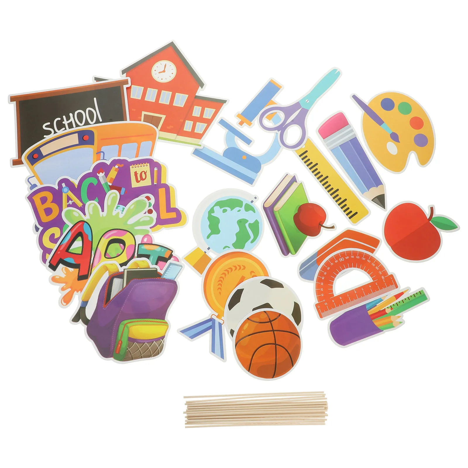 

20pcs Funny Cartoon Photo Props Back To School Party Supplies Diy Picture Taking Tools For Kids Photography Accessories