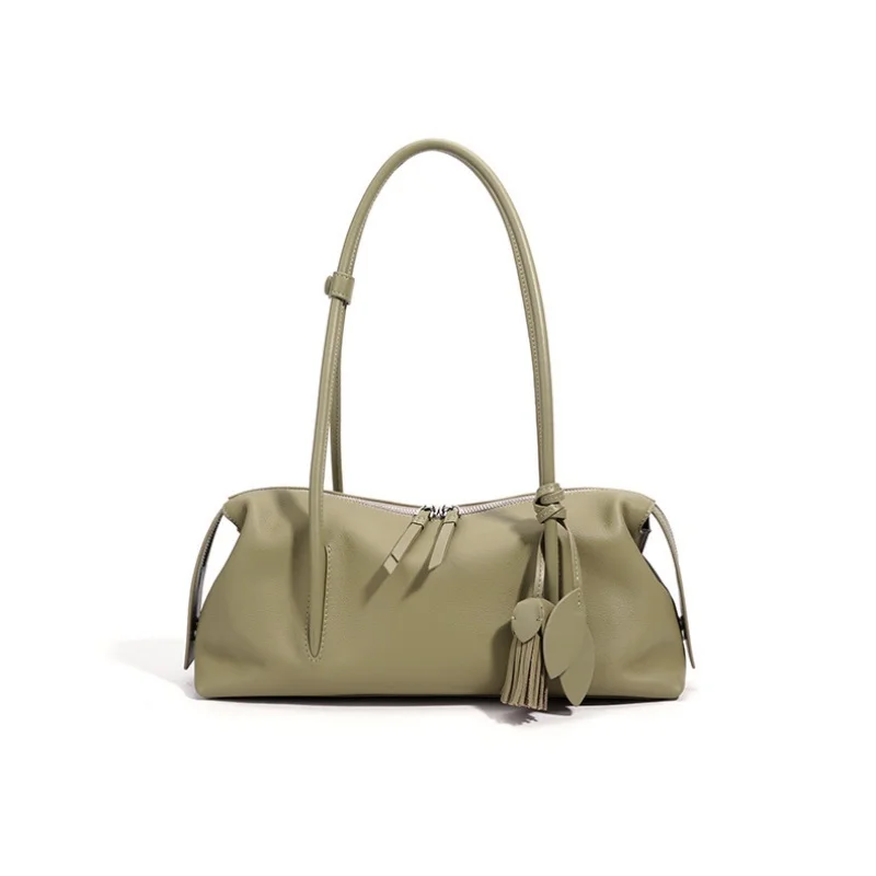 

2026New Women's Casual Top Grain Leather Shoulder Bag Large Capacity Soft Pillow Handbag Underarm Tote for Daily Commute
