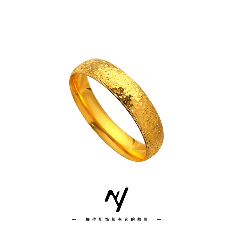 نمط جديد وامض الجليد سوار الراقية ضوء الفاخرة تنوعا سوار 9999 24K الذهب الحقيقي 14 مللي متر الإمبراطوري محظية سوار