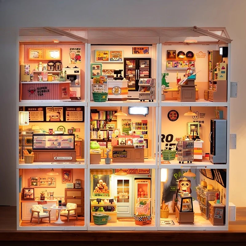 

hut assembled house model miniature scene birthday gift female