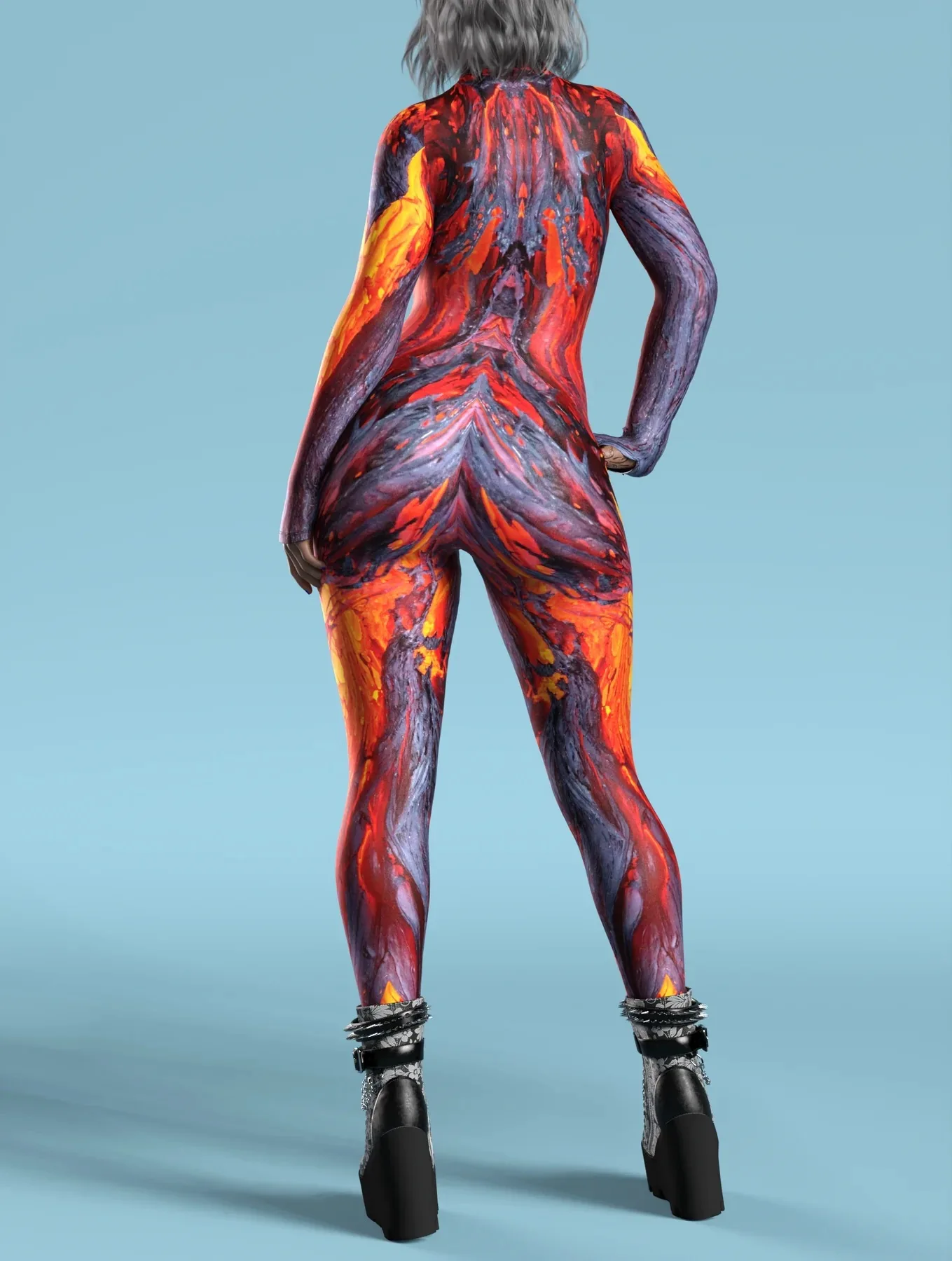 Damen Herren Muskel-Mensch Wüste Dazzle in Sieben Farben 3D-Druck Verkleidungs-Jumpsuit Halloween-Party Cosplay-Kostüme Outfit – Detail 5