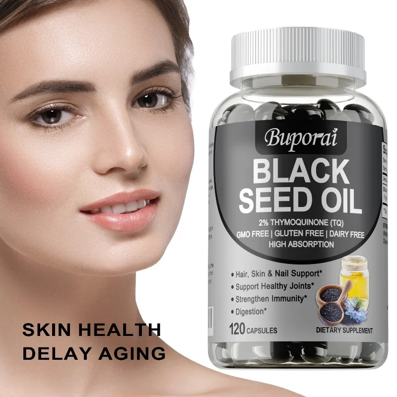 

Black Seed Oil Capsules Support Overall Health Immune System Support Promotes Respiratory Health Antioxidant Non-GMO