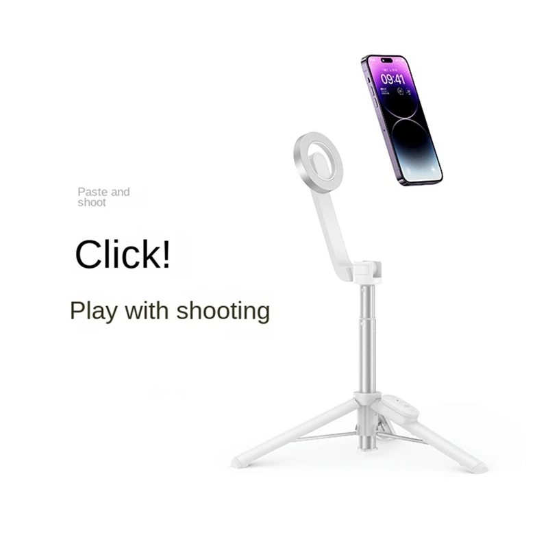 NEW-Magnetic Mobile Phone Selfie Stick, Shootings Aid, Aluminum Alloy Live Broadcast Tripod