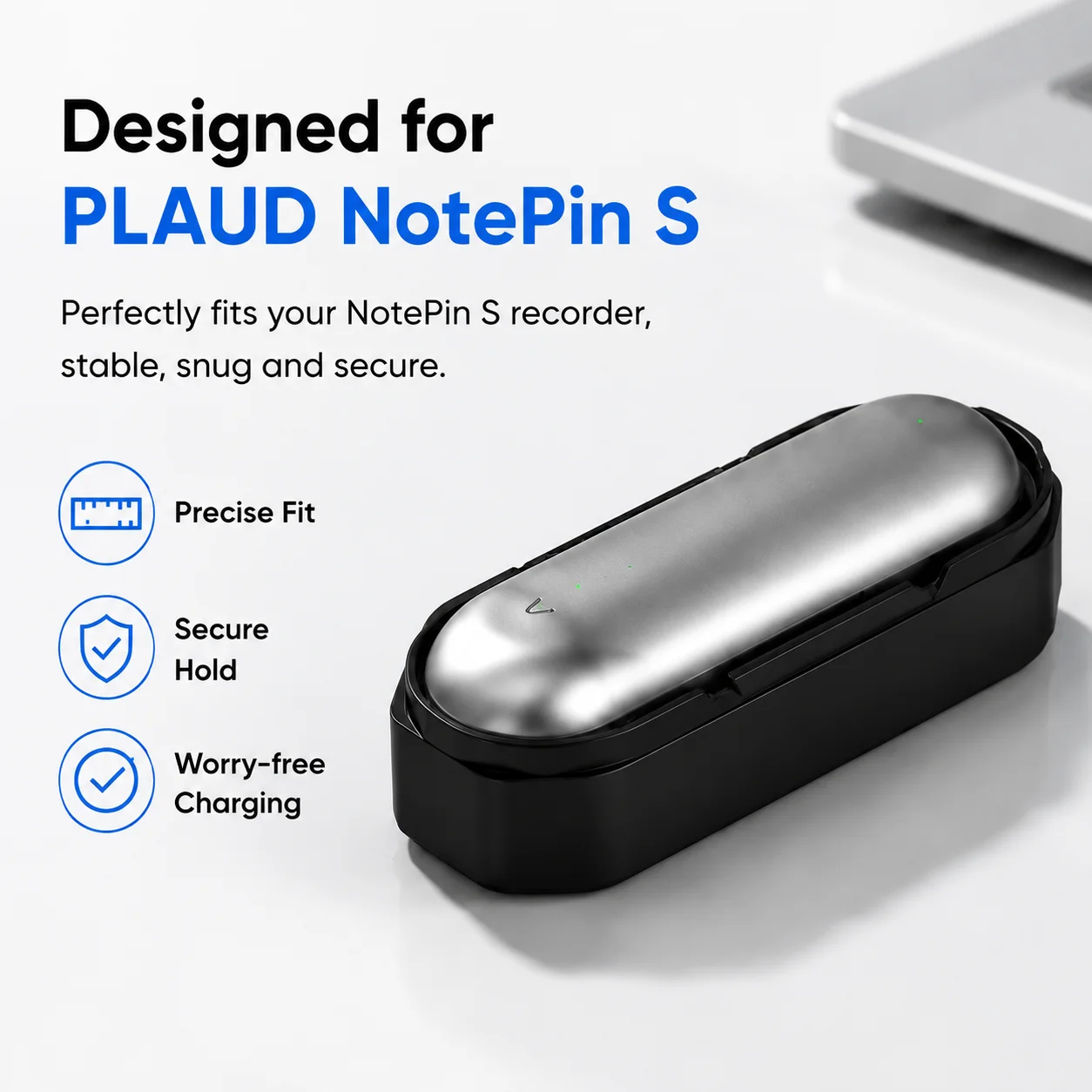 Charger Base For PLAUD NotePin S AI Recorder Compact Fast Charging Base Station Sleek Design Charging Dock Replacement Parts